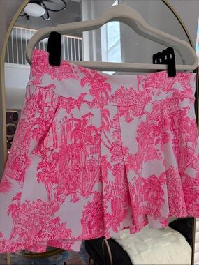 Lilly Pulitzer Pink and White Mini Skirt